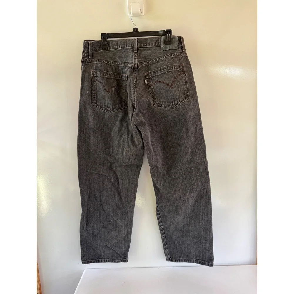 Levis SilverTab Baggy Jeans Mens 36x32 Faded Black Denim 90s Vintage Style